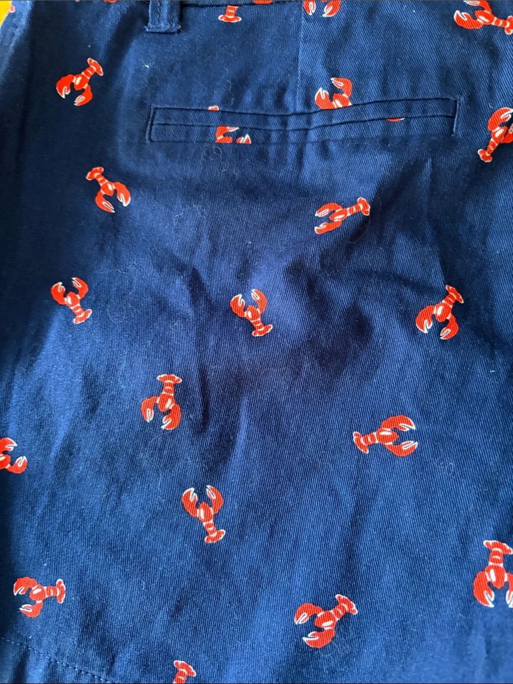 J. Crew Men's Navy Shorts with Red Lobster Print